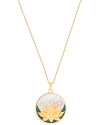 L'Atelier Nawbar - Diamond, Malachite And Pearl N*93 Lotus Moon Necklace - Lyst