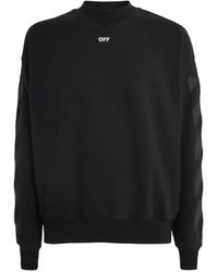Off-White c/o Virgil Abloh - Cotton Embroidered-diagonals Sweatshirt - Lyst