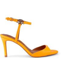 Kurt Geiger - Leather Chelsea Strap Holder Heeled Sandals - Lyst
