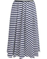 Maje - Pleated Stripe Midi Skirt - Lyst