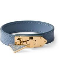 Prada - Saffiano Leather Bracelet - Lyst