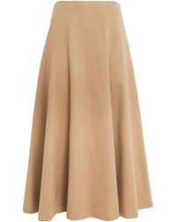 Max Mara - Camel Wool Midi Skirt - Lyst