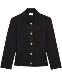 Saint Laurent - Virgin Wool Collar Cardigan - Lyst