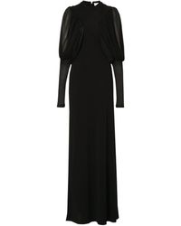 Burberry Juliet-sleeved Gown - Black