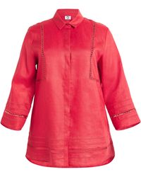 Marina Rinaldi - Linen Embroidered Shirt - Lyst