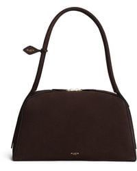 Alaïa - Nubuck Leather Le Bouledogue Shoulder Bag - Lyst