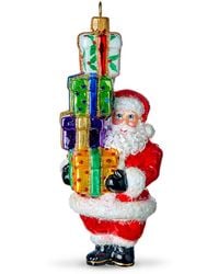 Harrods - Glass Santa Stack Of Presents Tree Ornament - Lyst