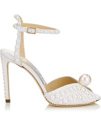 Jimmy Choo - Sacora 100 Satin Pearl Sandals - Lyst