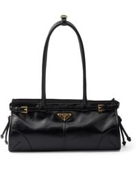 Prada - Medium Leather Bonnie Top-Handle Bag - Lyst