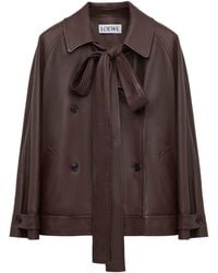 Loewe - Suede Bow-Detail Jacket - Lyst