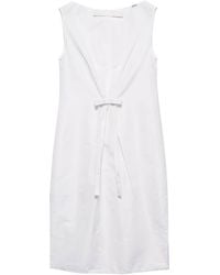 Prada - Silk Faille Midi Dress - Lyst