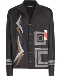 Dolce & Gabbana - Silk Twill Geometric Print Shirt - Lyst