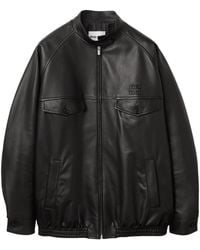 Miu Miu - Nappa Leather Blouson Jacket - Lyst