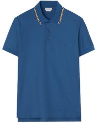 Burberry - Cotton Check-Trim Polo Shirt - Lyst