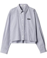 Miu Miu - Cotton Poplin Check Shirt - Lyst