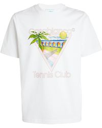 Casablancabrand - Tennis Club Graphic-print Cotton-jersey T-shirt Xx - Lyst