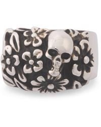 Alexander McQueen - Floral Skull Ring - Lyst