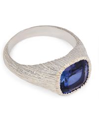 Bleue Burnham - Sterling Silver And Sapphire Nature's Smile Signet Ring - Lyst