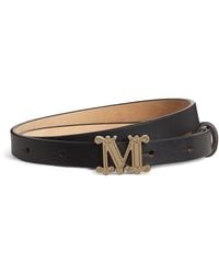 Max Mara - Leather Monogram Belt - Lyst