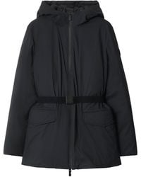 Burberry - Down Short Hooded Nylon Coat - Lyst