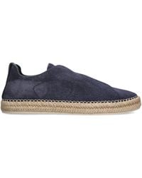 ZEGNA - Suede Triple Stitch Espadrilles - Lyst