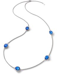 Baccarat Sterling Silver Croise Blue Necklace