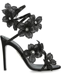 Rene Caovilla - Satin Floral Cleo Sandals 105 - Lyst