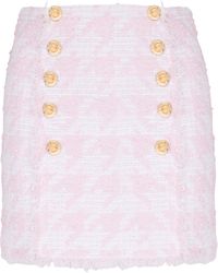 Balmain - Cotton-Blend Tweed Mini Skirt - Lyst