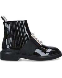 Roger Vivier - Crystal-Embellished Chelsea Viv' Rangers Boots - Lyst