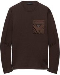 Prada - Wool Logo Sweater - Lyst