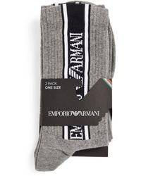 Emporio Armani - Logo Tape Socks (pack Of 2) - Lyst