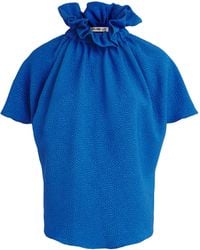 Edeline Lee - Jacquard Ruff Blouse - Lyst