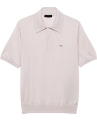 Prada - Wool Logo Polo Shirt - Lyst