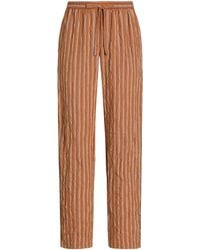 Dolce & Gabbana - Striped Crinkle Trousers - Lyst