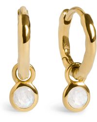 Monica Vinader - Vermeil And Moonstone June Birthstone Huggie Earrings - Lyst
