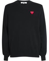 COMME DES GARÇONS PLAY - Wool V-Neck Heart Sweater - Lyst