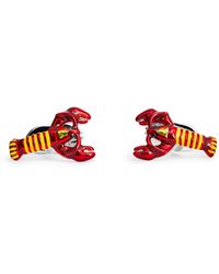 Babette Wasserman - Rhodium-Plated Enamel Lobster Cufflinks - Lyst