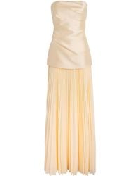 Solace London - Strapless Pleated Claudette Gown - Lyst