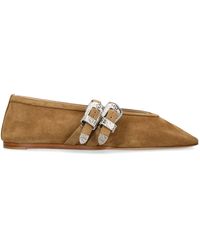 Le Monde Beryl - Suede Buckle Claudia Ballet Flats - Lyst