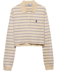 Prada - Cotton Stripe Polo Shirt - Lyst