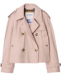 Burberry - Cropped Tropical Gabardine Mayfair Trench Jacket - Lyst