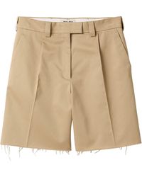 Miu Miu - Cotton Bermuda Shorts - Lyst