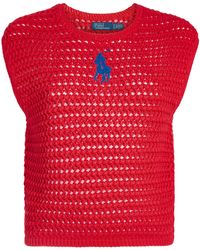 Polo Ralph Lauren - Cotton Crocheted Sweater Vest - Lyst