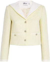 Self-Portrait - Boucle Contrast-Collar Jacket - Lyst