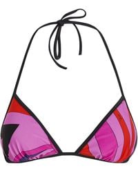 Emilio Pucci - Pucci Marmo Print Triangle Bikini Top - Lyst