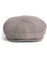 Borsalino - Wool-Cotton Prince Of Wales Check Cesare Baker Boy Cap - Lyst