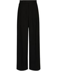 Dolce & Gabbana - Virgin Wool Wide-leg Trousers - Lyst