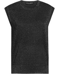 Dolce & Gabbana - Metallic-Trim Tank Top - Lyst