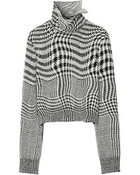 Burberry - Wool-blend Warped Houndstooth Sweater - Lyst