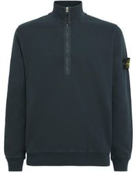Stone Island - Organic Cotton Half-Zip Sweatshirt - Lyst